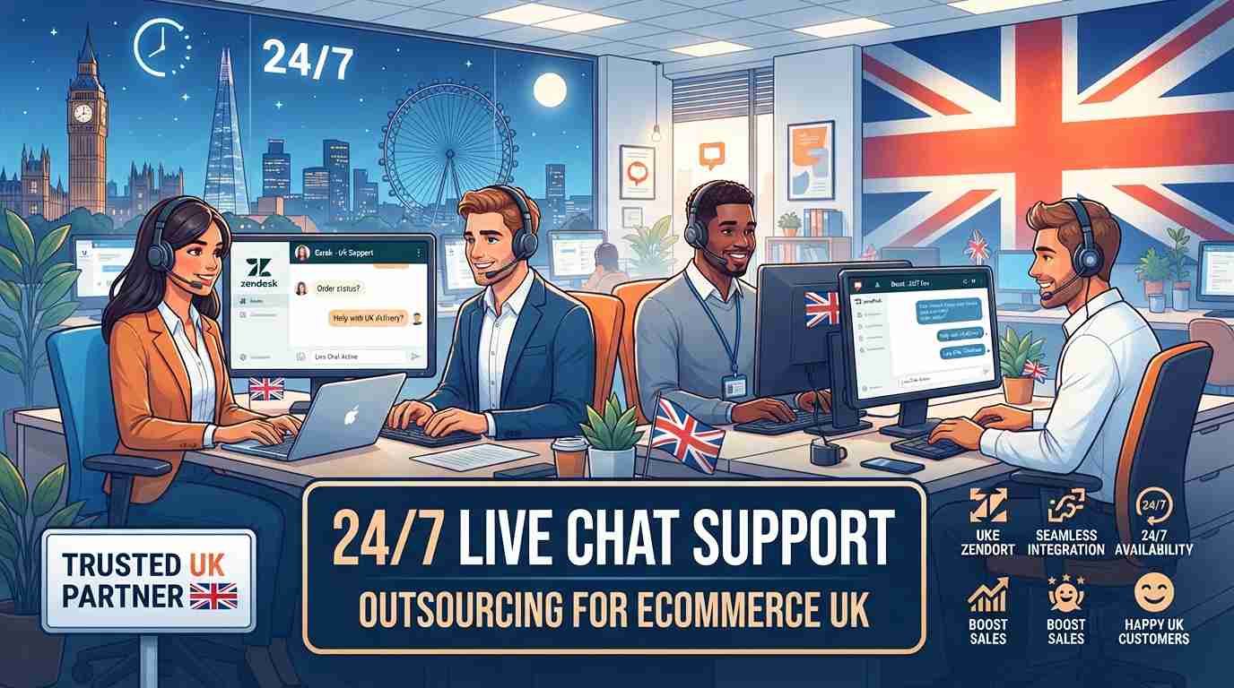 24/7 Live Chat Support Outsourcing For Ecommerce UK